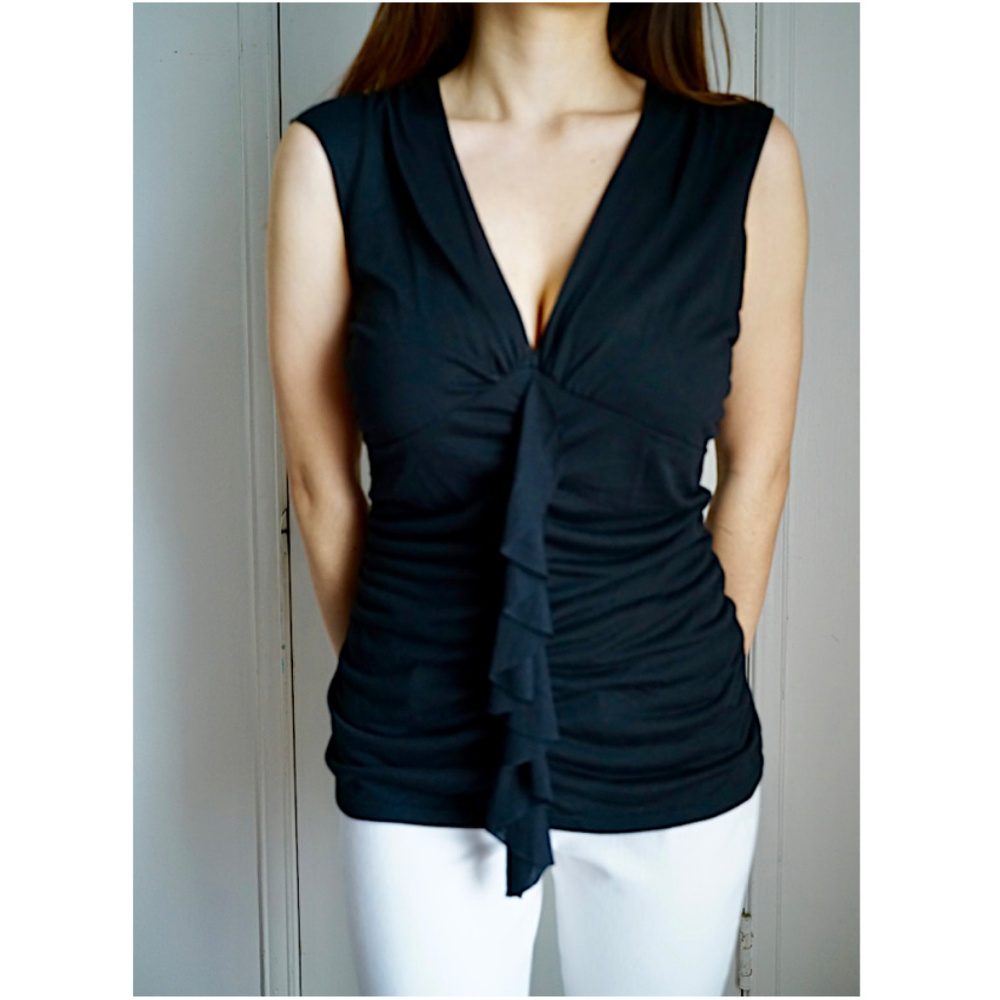 Black Ruffle Top